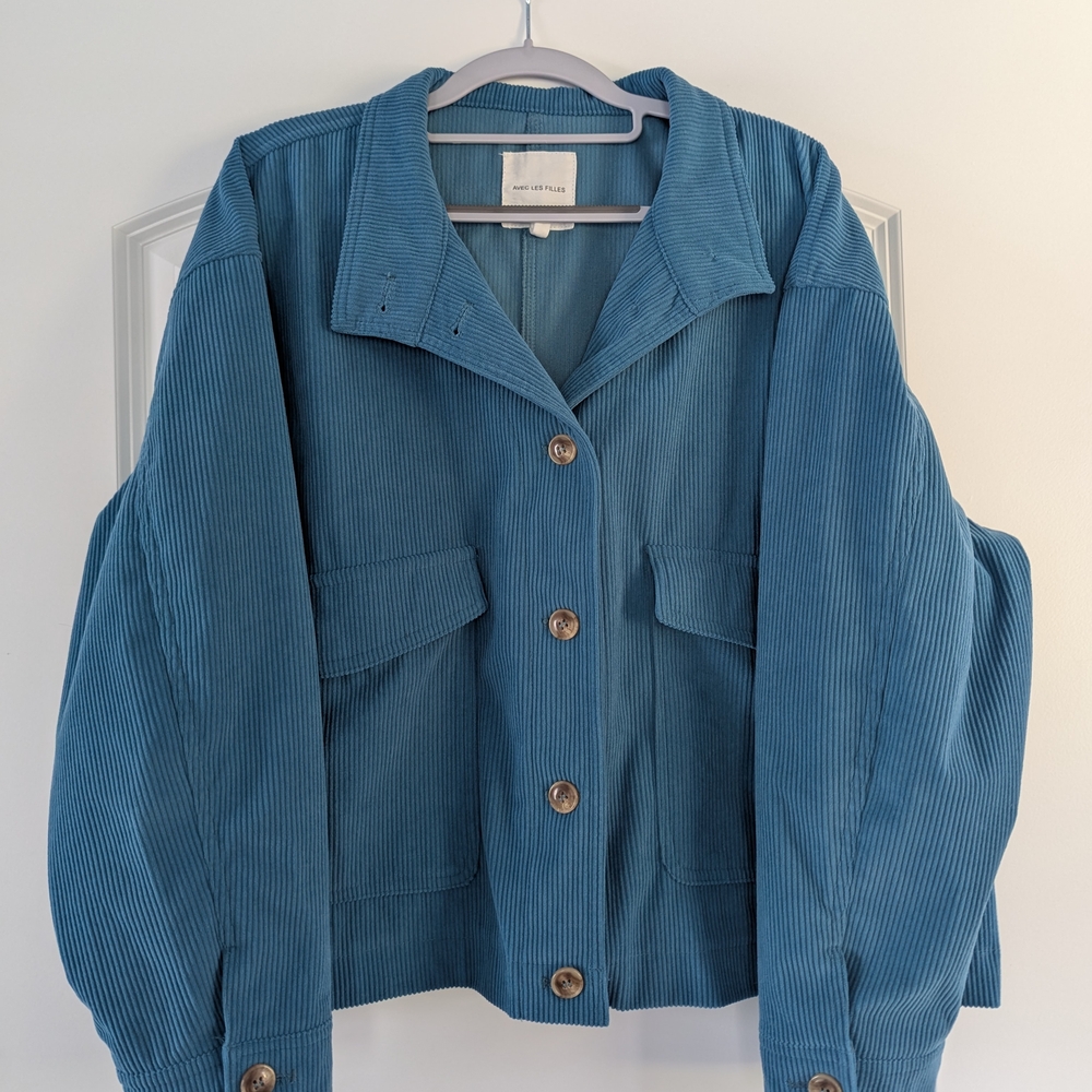 Everlane Blue Utility Jacket Relaxed Fit